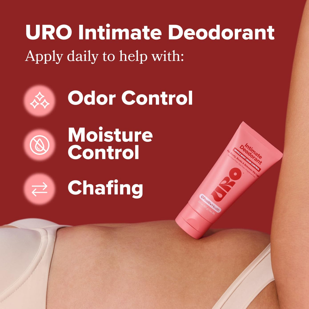 URO Intimate Deodorant – Aluminum Free, Odor & Chafing Control – 3 Oz