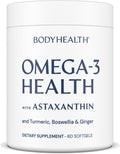 BodyHealth Omega 3 Health, Fish Oil Supplement for Women and Men, Heart and Brain Health, Fish Oil Pills, Fatty Acid Supplements, Omega 3 Vitamins - 60 Soft Gels
