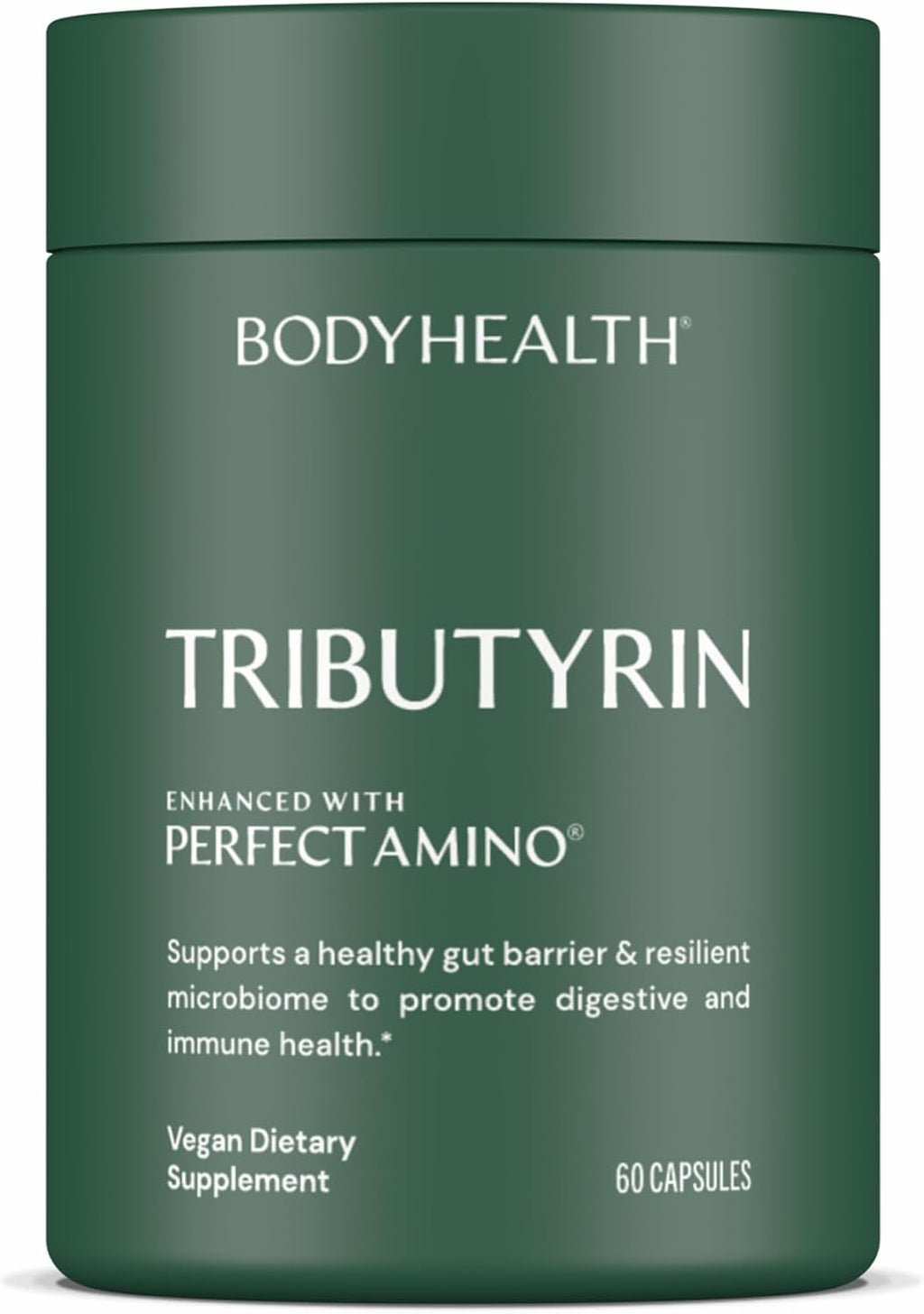 BodyHealth Tributyrin 200mg - Tri-Butyrin Supplement for Gut Health Support, Digestive Comfort, Microbiome Balance & Immune Support* - 60 Capsules