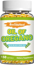 Oregano Oil with Black Seed Oil Softgels – Gluten Free, Non-GMO,150 Softgels, 75-Day Supply
