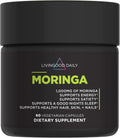 Livingood Daily Moringa Capsules, Moringa Supplement for Energy, Sleep, Satiety, Hair, Skin, Nails & Wellness, Plant Based Vegetarian, Gluten Free, Non GMO, Vegan, Daily Greens Superfood, 60 Capsules