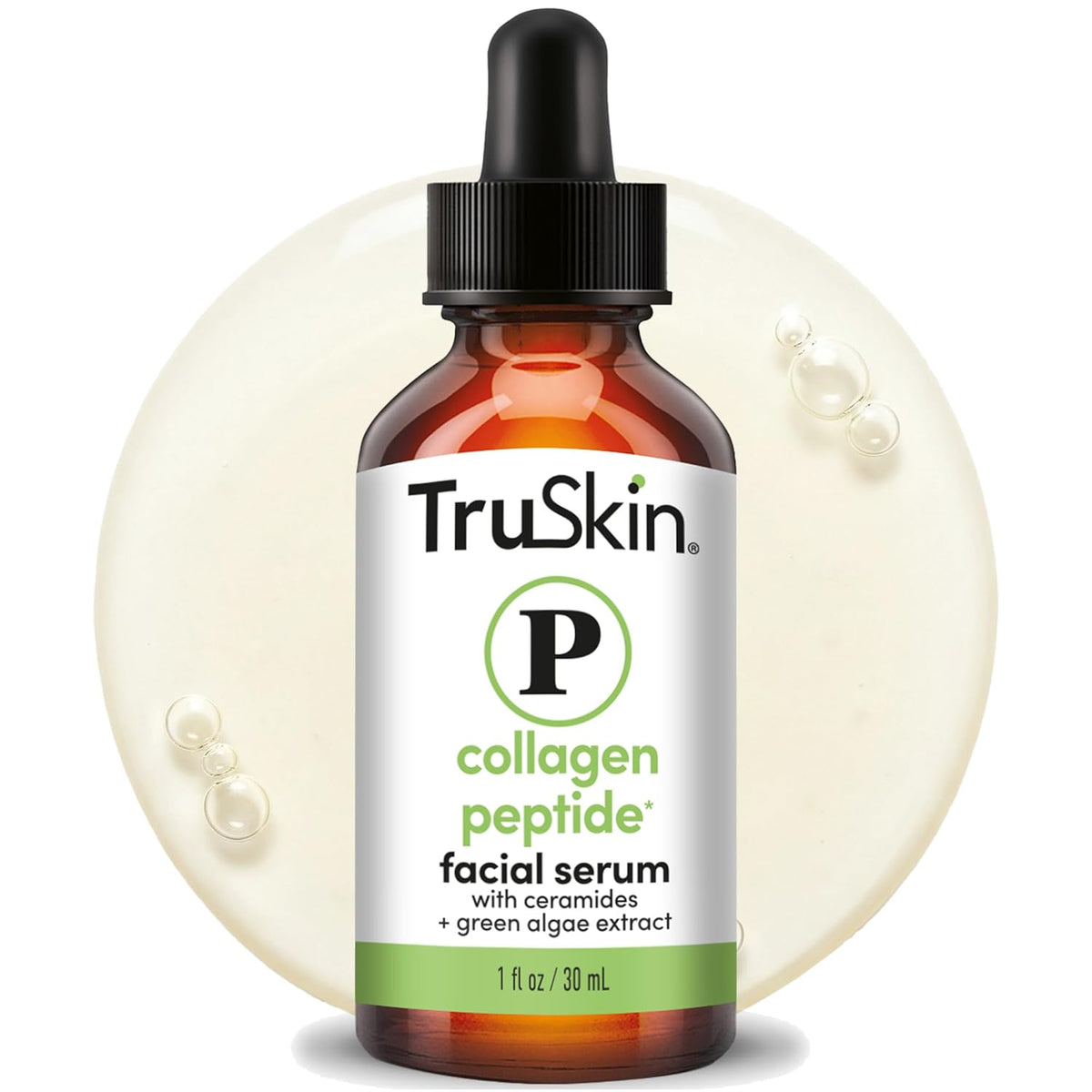 TruSkin Peptide Serum for Face with Tripeptide-29 & Ceramides, 1 fl oz | Multi-peptide formula with Ceramides helps support collagen, skin barrier & firmer-looking skin for smoother texture