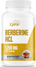 Berberine HCl 1200mg - 60 Capsules - High Absorption Berberine Supplement - 30-Day Supply