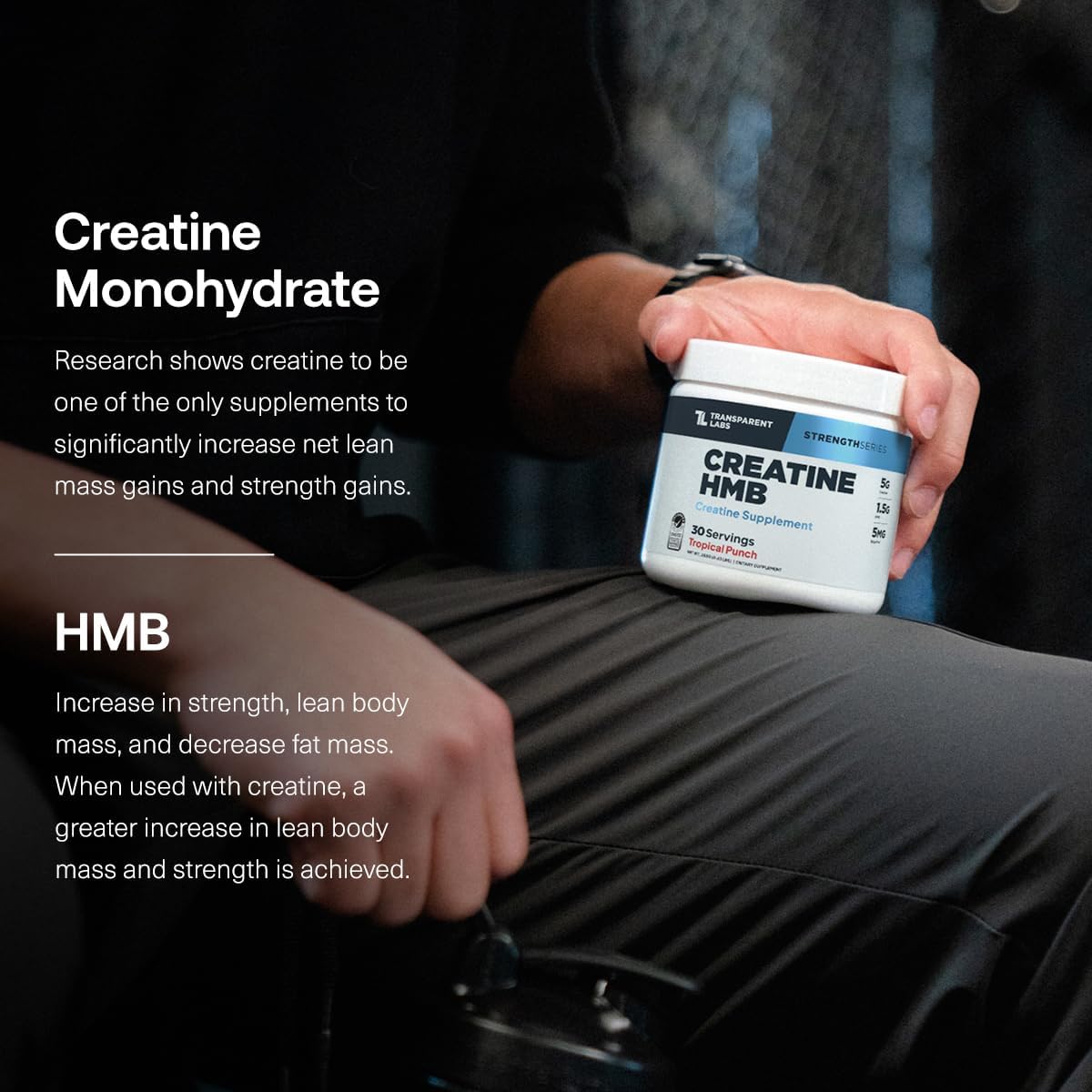 Transparent Labs Hydrate Electrolytes Powder (40 Servings, Tropical Punch) & Creatine HMB (30 Servings, Strawberry Lemonade)