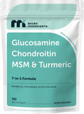 Micro Ingredients Glucosamine Chondroitin MSM and Turmeric Supplement, 300 Bisected Tablets | Joint Supplements for Men & Women* | 7-in-1 with Boswellia, Hyaluronic Acid, & Collagen Complex