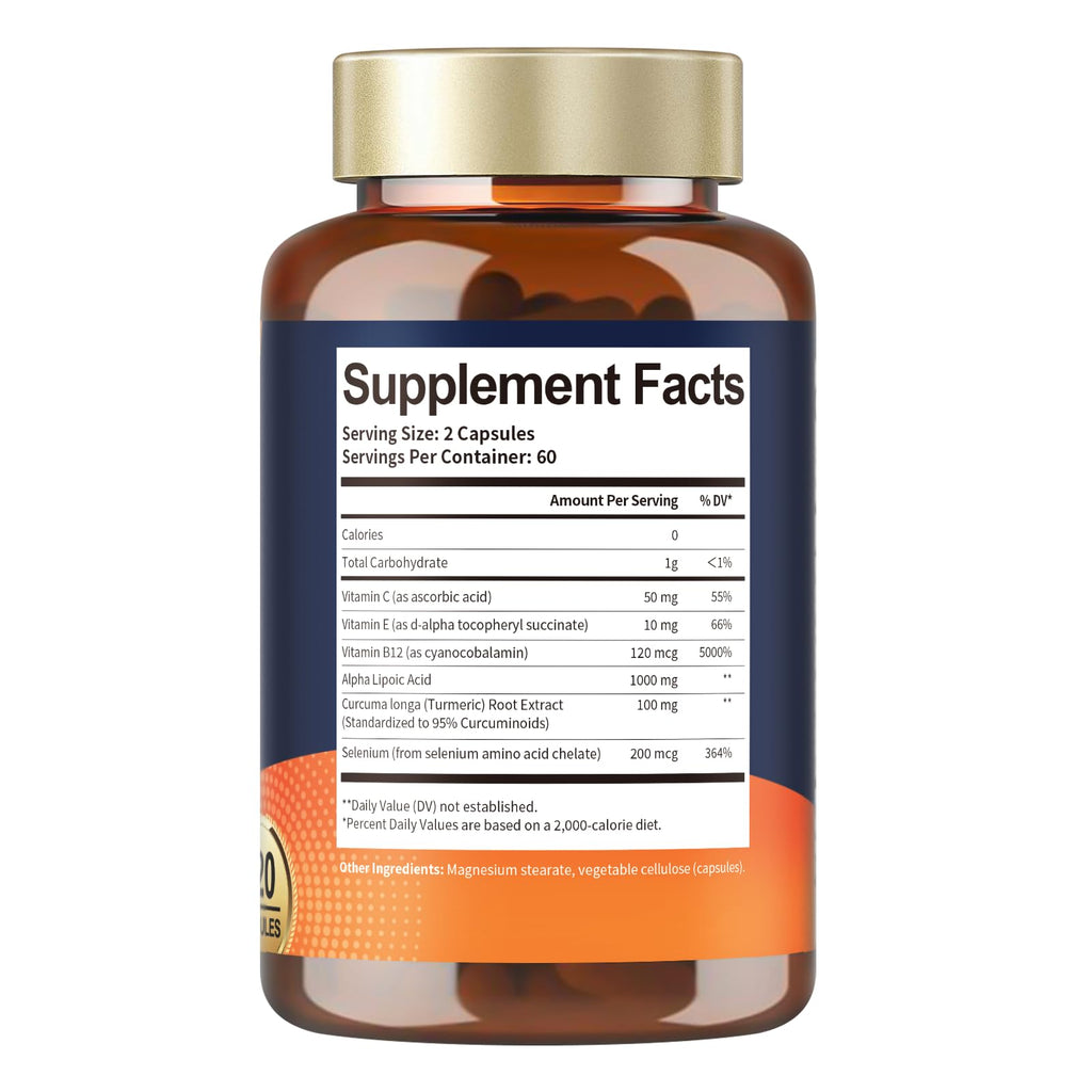 Totaria Alpha Lipoic Acid 1000mg - ALA Supplement Antioxidant for Neuropathy Support Nerve Health, Liver Detox, Antioxidant, Metabolism and Cell Energy, Anti-Aging - Non-GMO, Gluten Free, Vegan Safe