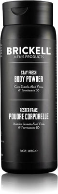 Brickell Men's Products Stay Fresh Body Powder for Men, Talc-Free, Absorbs Sweat, Keeps Skin Dry, With Aloe, Pro-Vitamin B5, and Corn Starch, 5 oz, Unscented