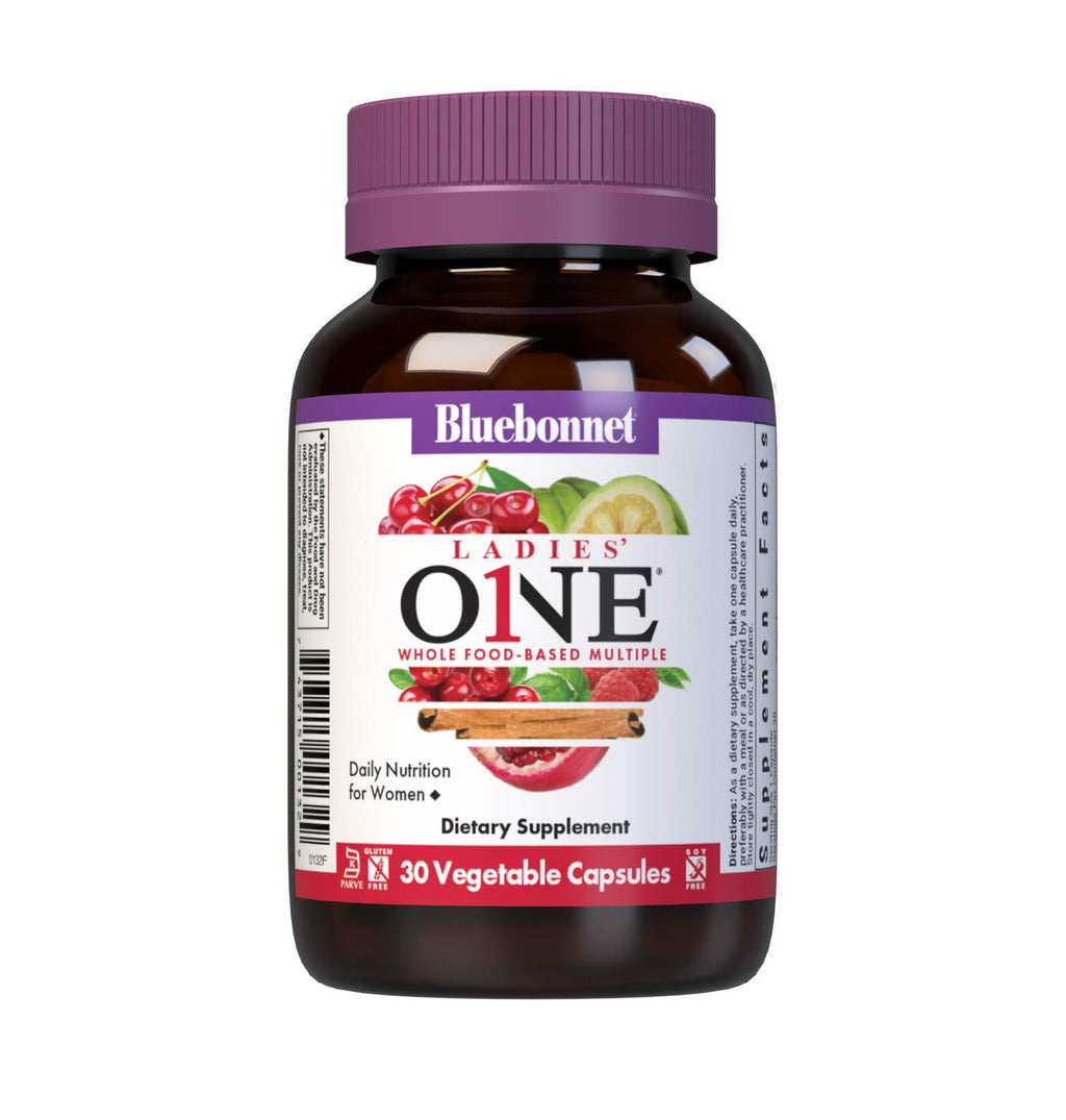 BlueBonnet Nutrition Ladies One Vegetable Capsule, Whole Food Multiple, K2, Organic Vegetable, Energy, Vitality, Non-GMO, Gluten Free, Soy Free, Milk Free, Kosher, 60 Vegetable Capsule, 2 Month Supply
