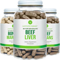 Antler Farms New Zealand Primal Pack - 3 Bottle Bundle | Grass Fed Beef Liver, Beef Organs, Bone & Marrow Supplement Bundle, Cold Processed, Pure and Clean, 3 Bottles