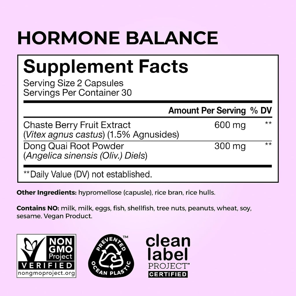 HUM Hormone Balance Supplement Chasteberry & Dong Quai, Women, 60 Count