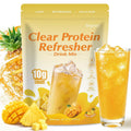 Clear Protein Refreshers Drink with Electrolytes Powder (Pineapple Mango) | Collagen Peptides, 0g of Sugar,40mg Caffeine