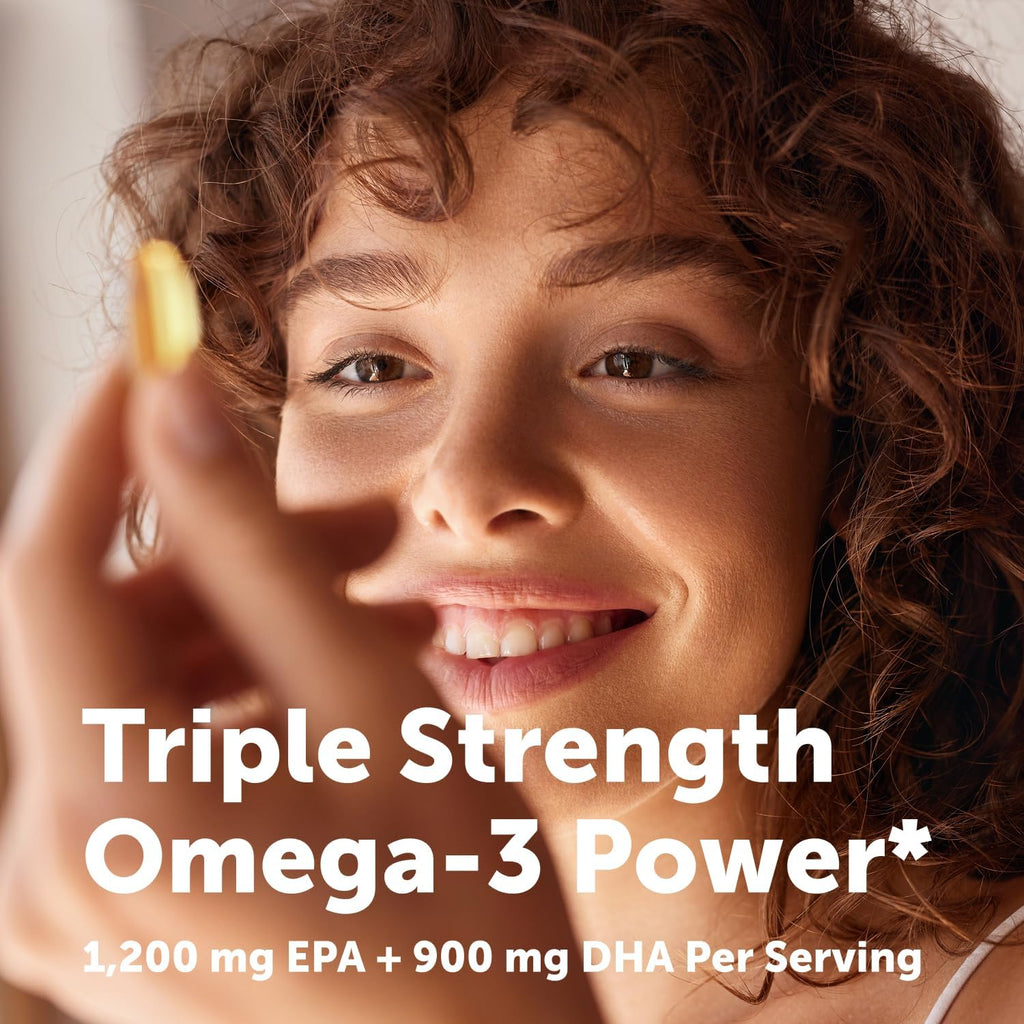 Micro Ingredients Triple Strength Omega-3 Fish Oil 4,200 mg Per Serving | EPA 1200mg + DHA 900mg Per Serving, Wild Caught Fish Source, Lemon-Flavored, 240 Softgels, Burpless, No Fishy Aftertaste.