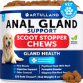 Anal Gland Support Chews for Dogs - Fiber Blend with Pumpkin, Psyllium, Slippery Elm, Digestive Enzyme - Supplement for Gut, Anal Gland Health, Stool Quality -120