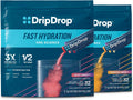 DripDrop Hydration Juicy Tropical Variety Bundle Electrolyte Packets, 64 Ct | Grape, Fruit Punch, Strawberry Lemonade, Cherry, Mango, Açaí, Passion Fruit & Piña Colada; Single Serve Powder Drink Mix