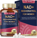 Totaria NAD+ Supplement for Women - NAD Trans-Resveratrol Supplement with Magnesium,CoQ10,PQQ, Ashwagandha,Collagen Peptide - NMN & NMNH Alternative - Cellular Renewal & Energy - 120 Capsules