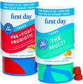FIRST DAY Teens Tropical Tribiotic Gummies & Orange Multivitamin Gummies | Daily Nutrients, Immunity, & Gut Health | Clean Label Project Verified® | Vegan | 30-Day Supply