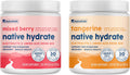 NativePath Hydrate Duo Jars - Tangerine & Mixed Berry Electrolyte Drink Mix with BCAA for Hydration