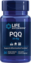 Life Extension PQQ, pyrroloquinoline Quinone, 20 mg, Promotes The Growth of New Mitochondria, Gluten-Free, Non-GMO, Vegetarian, 1 Daily, 30 Capsules | Pyrroloquinoline Quinone Promotes Cellular Energy & Mitochondrial Health, Take 1 Daily, Gluten-Free, Non