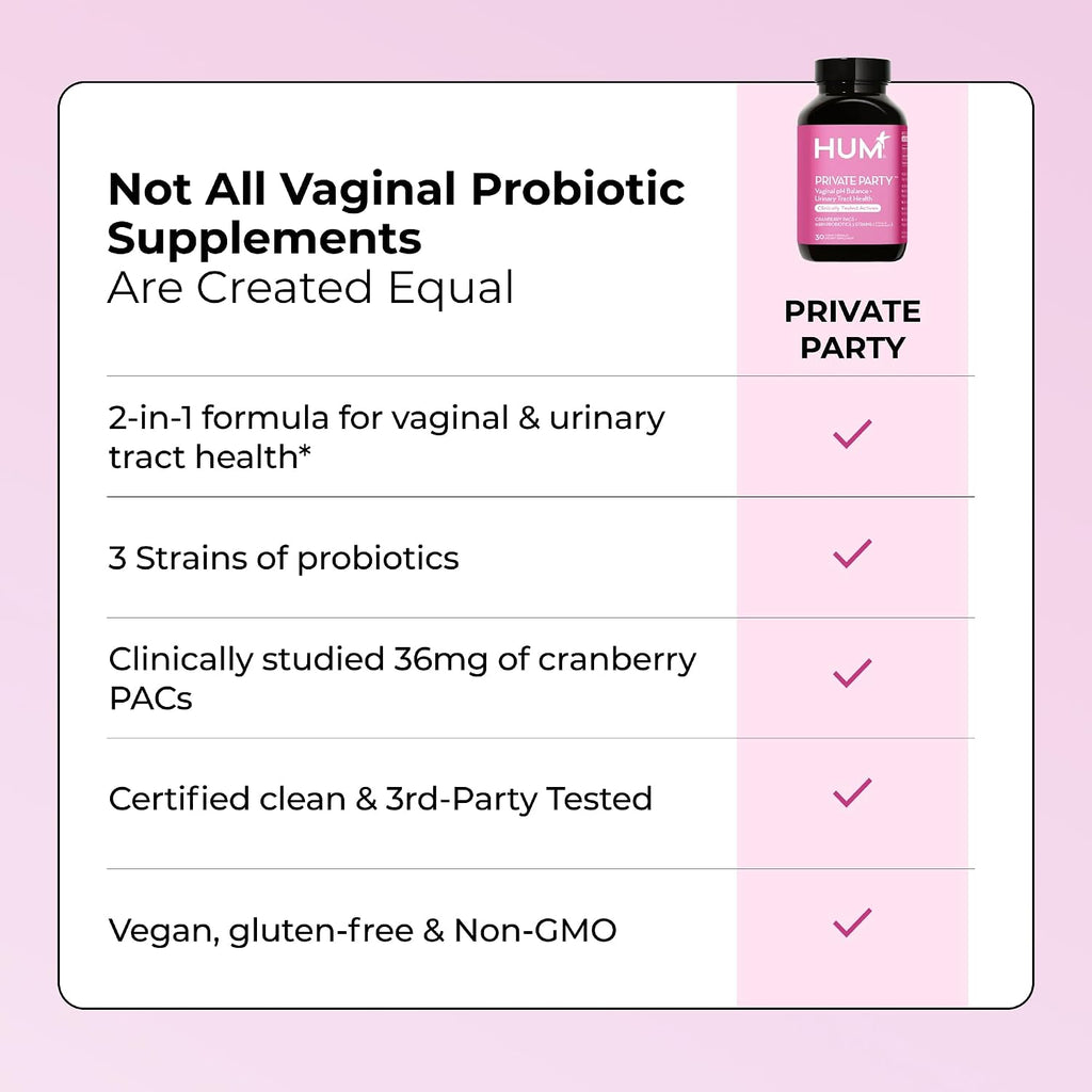 HUM Private Party Vaginal Probiotic, pH Balance & Urinary Health, 30 Count