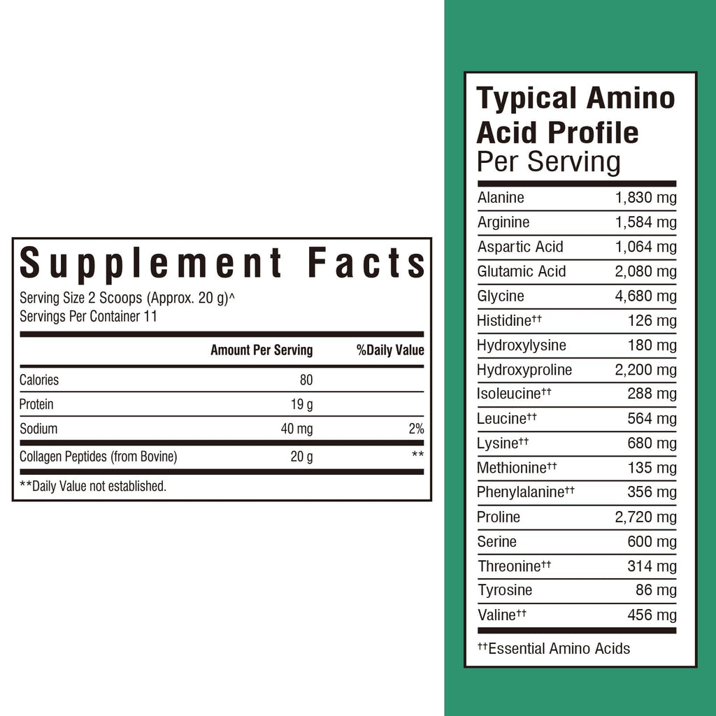 Vitalibre Bovine Collagen Peptides Powder for Women and Men, Grass-Fed Hydrolyzed Collagen Protein Type I & III, Skin, Hair, Nails, Bones, Digestion, Unflavored, Non-GMO, Keto & GF, 22 Servings, 16oz