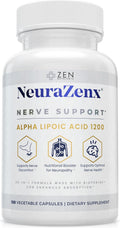 Zen Nutrients NeuraZenX Nerve Support & Peripheral Neuropathy Support Supplement with 1200mg Alpha Lipoic Acid (ALA), Benfotiamine, L-Carnitine, and Turmeric