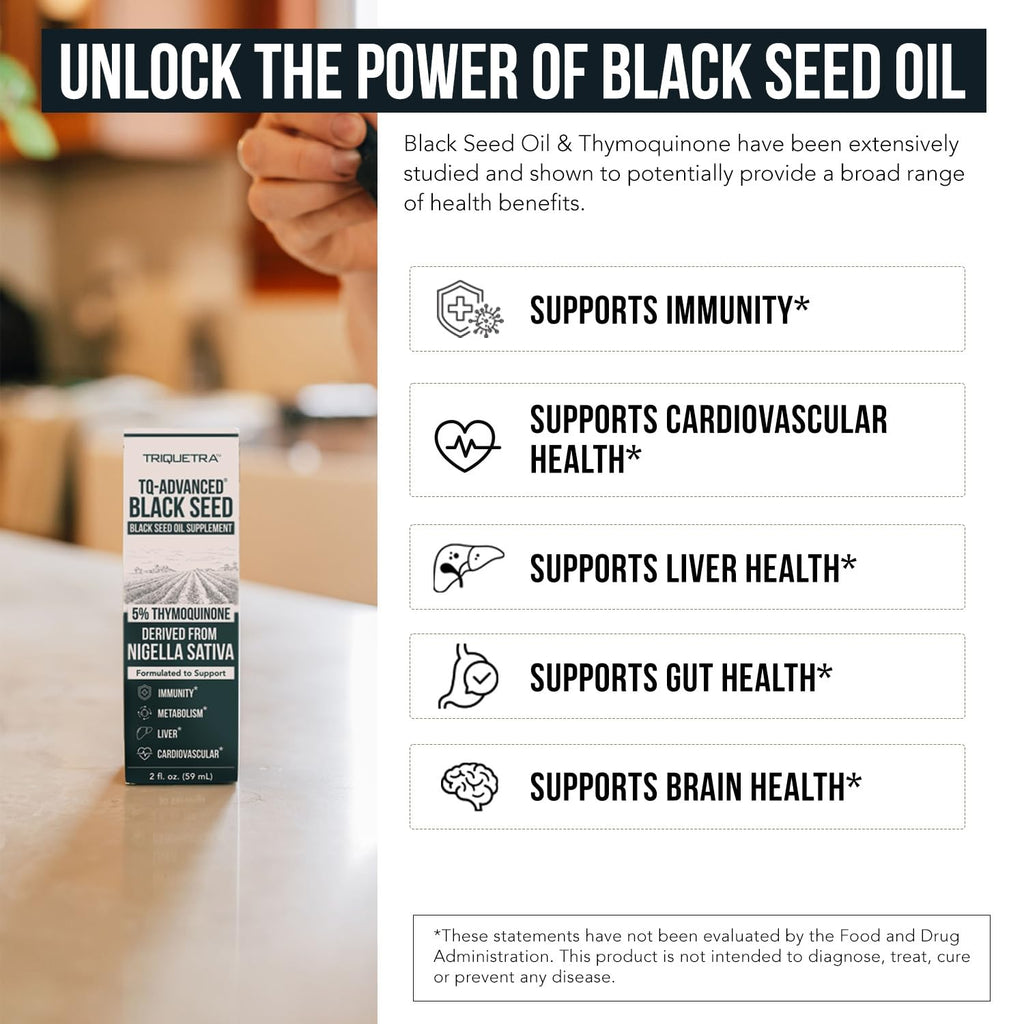 Black Seed Oil Softgels | 5% Thymoquinone - TQ-Advanced® | High Potency - 500 mg per Capsule - 15:1 Concentrate from Nigella Sativa Extract, Raw Form, Vegan Formula, Glass Bottle (60 Softgels)
