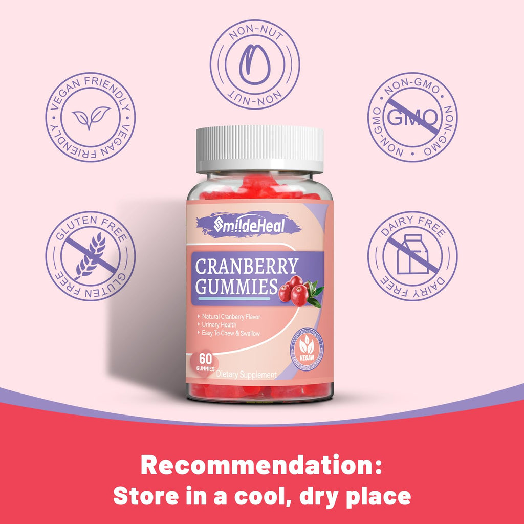Cranberry Gummies 1000mg, Cranberry Supplements for Women 60 Count | Cranberry Gummies 1000mg, Cranberry Supplements for Women, with D-Mannose 250mg, Urinary Tract Health 60 Count