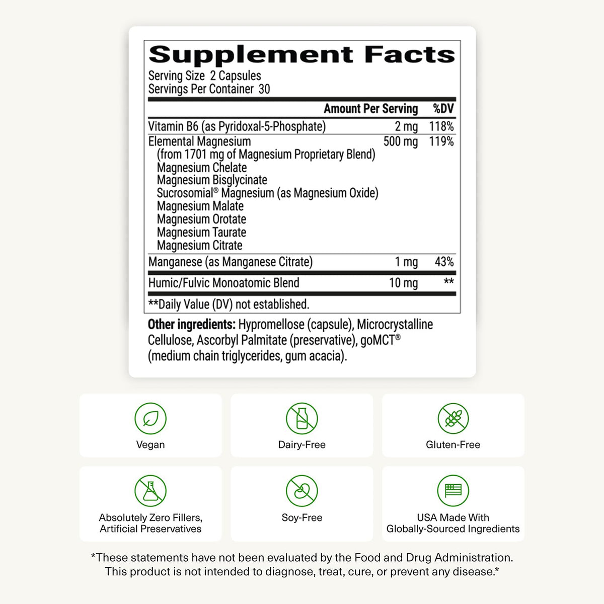 BIOptimizers Magnesium Breakthrough Supplement with 500mg - 7 Forms of Magnesium: Glycinate, Malate, Citrate, and More - Natural Support for Sleep and Cognitive Function -60 Capsules- Calming Vitamins