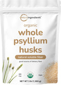Micro Ingredients Organic Whole Psyllium Husks, 3lbs | Daily Soluble Fiber Supplement | Sourced from India | Ideal for Oatmeal, Coffee & Beverage | Unflavored, Non-GMO, Keto Friendly, Vegan