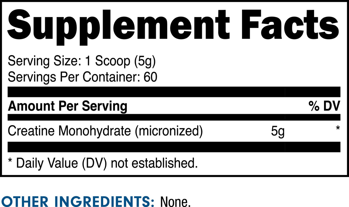 Bucked Up Pure Micronized Creatine Monohydrate for Women and Men - Easy to Mix and Unflavored - 5G Per Serving - 50 Servings - 250 Grams Per Container