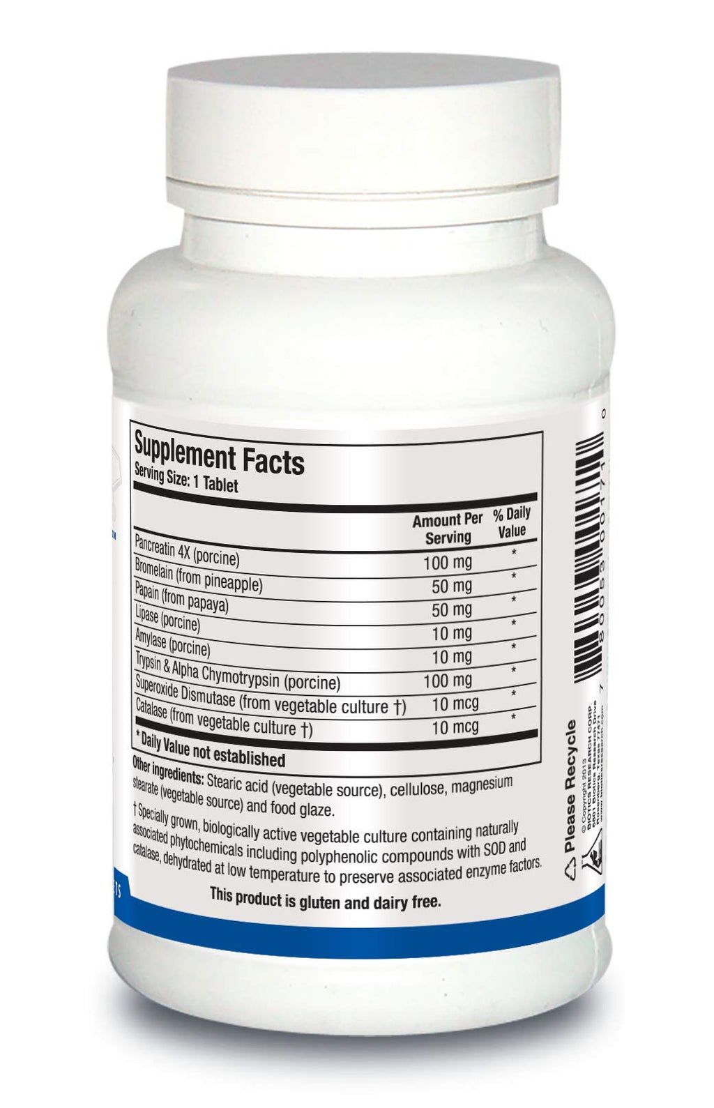 Biotics Research Intenzyme Forte™ Proteolytic Pancreatic Enzymes, Pancreatin, Bromelain, Papain, Lipase, Amylase–Supplement Supports Healthy Protein Digestion–Immune & Circulatory Function 100 Tablets