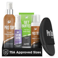 Pro Tan Competition Tanning Kit - Self Tanner Set | Pre-Tan Skin Exfoliator, Overnight Competition Color Base Coat, Instant Top Coat Mousse, Ultra-Light Posing Oil, & Mitt