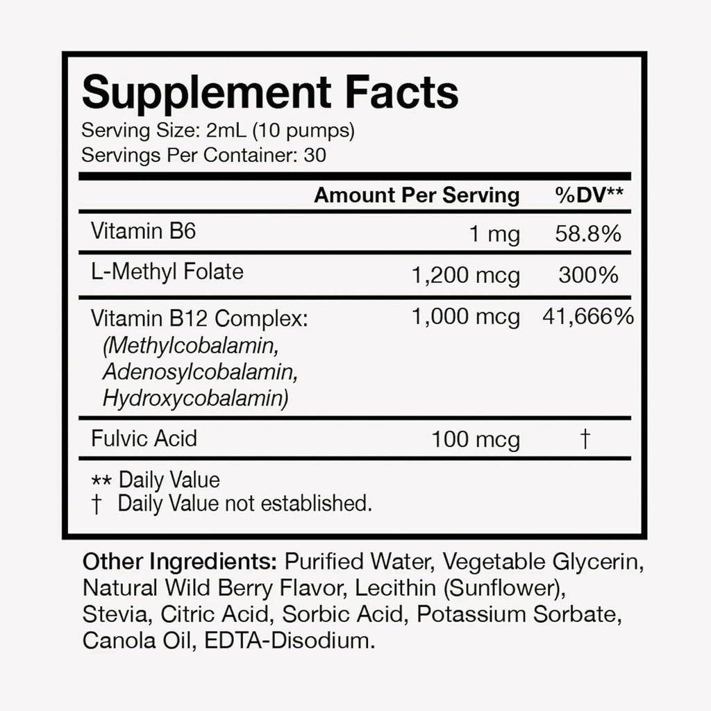 Terra Health Essentials - Liposomal B12 | Support Energy & Mood, Promote Memory, Aid Immune System (1 Bottle, 30 Day Supply)
