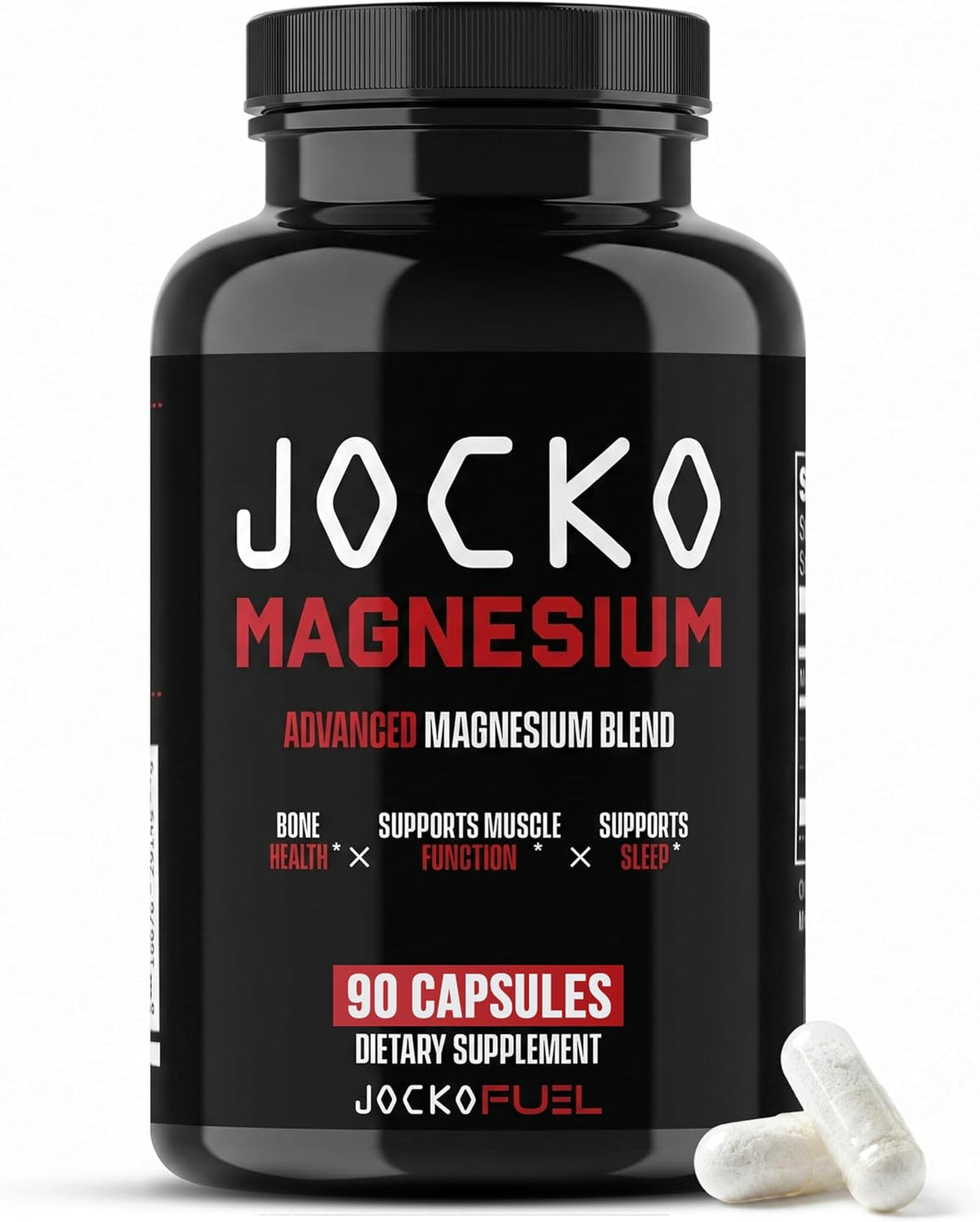 Jocko Fuel Magnesium Complex Supplement - Magnesium Glycinate, Citrate, & Taurate Capsules Dietary Supplement for Muscle Recovery & Relaxation, Heart, Nerve, Bone Support, & Sleep 30-Day Supply