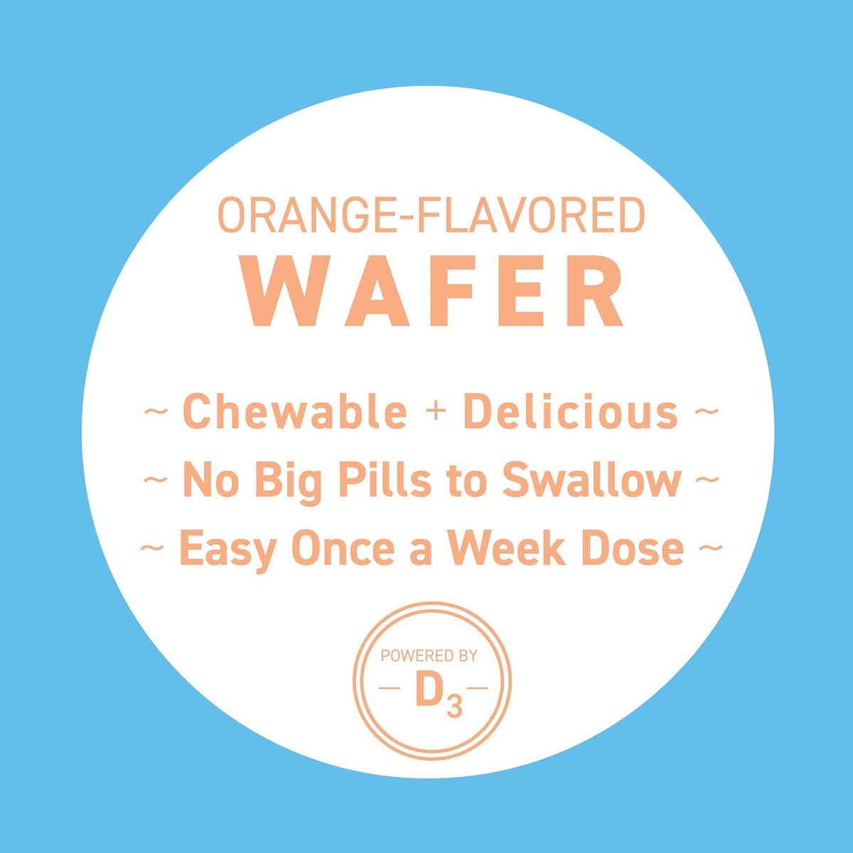 Replesta NX 14,000 IU Vitamin D3 Cholecalciferol, for Vitamin D Deficiency, Once-Weekly Chewable Wafer, Non-GMO, Natural Orange Flavor, 8 Tablets