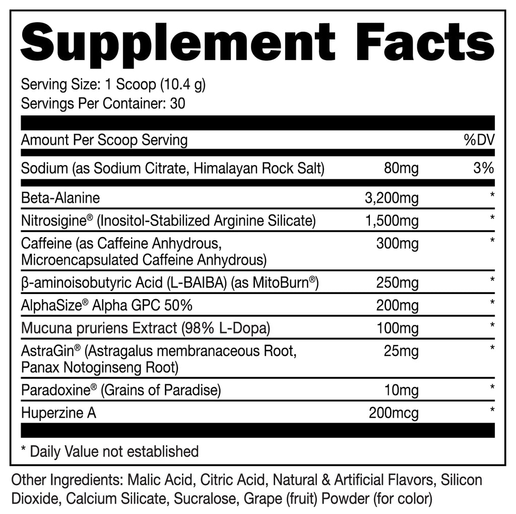 Bucked Up LFG Pre Workout - Supplement Powder for Energy, Pump, Endurance and Burn (30 Servings) (Berry)