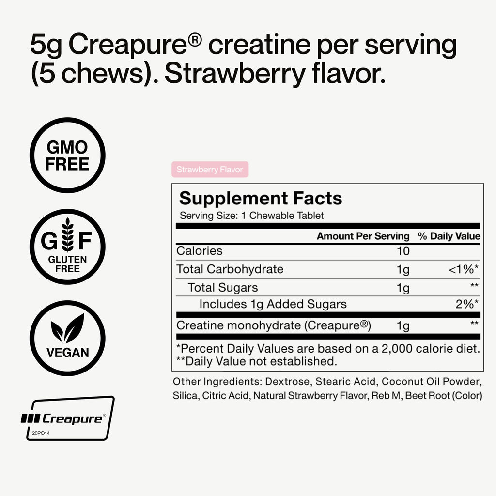 Momentous Creatine Chews - Creatine Monohydrate - Supports Strength, Lean Muscle, & Recovery for Men & Women - NSF Certified for Sport - 150 Chewable Tablets - Lemon Lime