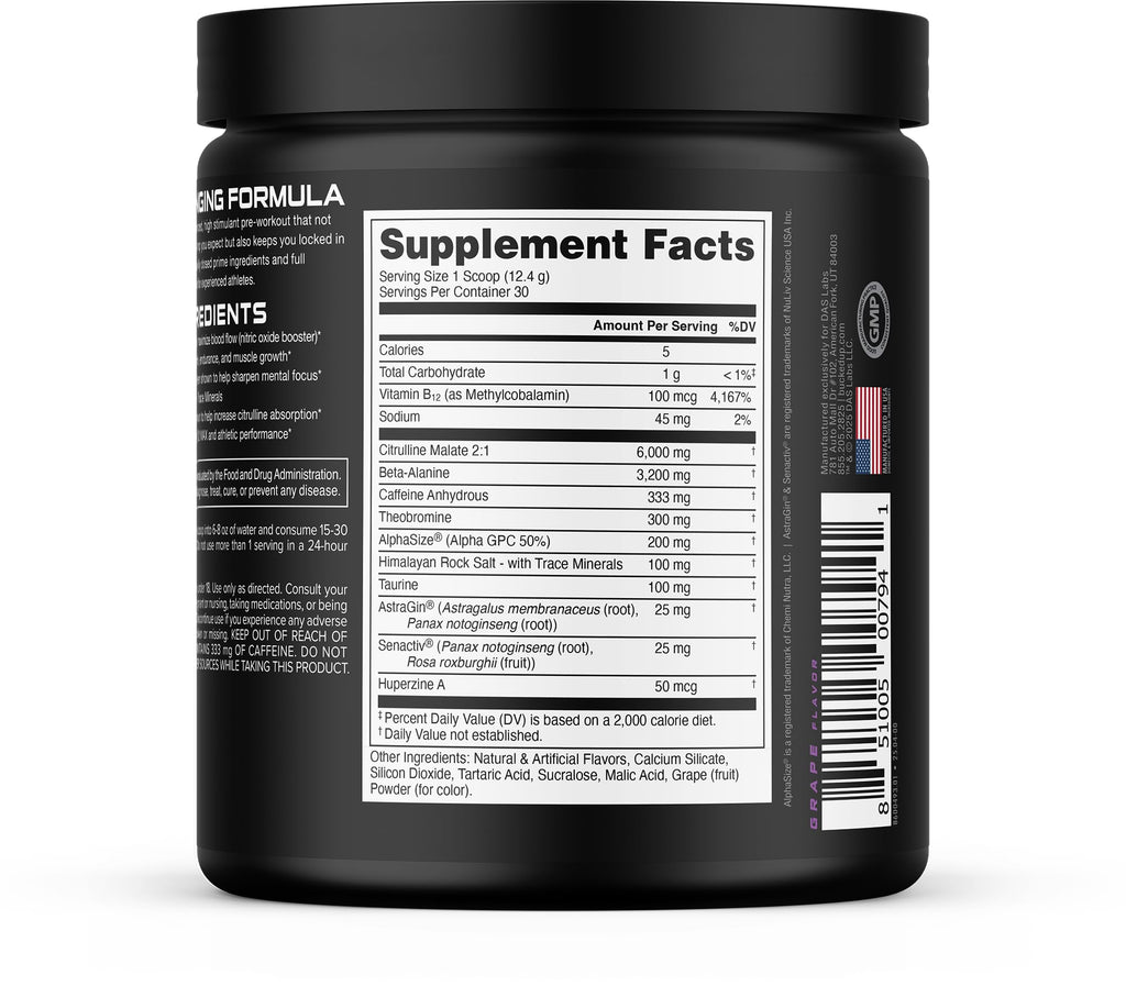Bucked Up - Woke - HIGH STIM Pre Workout - Best Tasting - Focus Nootropic, Pump, Strength and Growth, 30 Servings (Rocket Pop)
