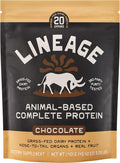 Lineage Provisions Chocolate Whey Protein Powder, 3.09 lbs | 20g complete grass-fed protein with organs, colostrum & fruit. No gums, fillers or artificial sweeteners.