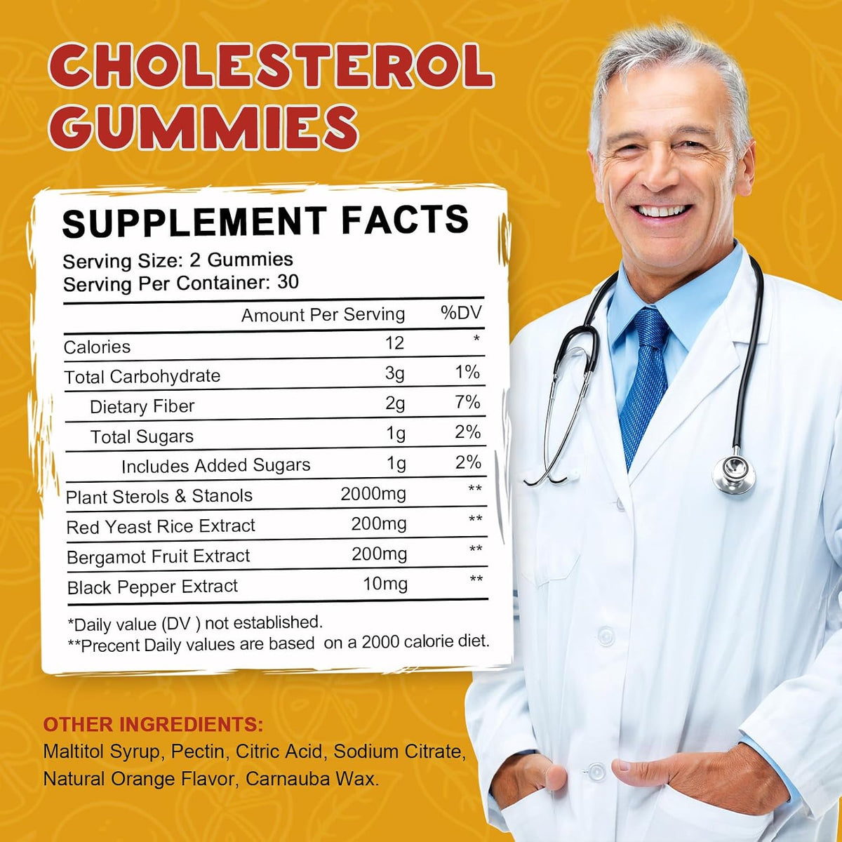LUCNVEM Cholesterol Supplements Gummies for Cholesterol Healthy, Natural Cholesterol Complex for Maintain Healthy Cholesterol Levels, Daily Easy Cholesterol Gummies Snacks - 30 Day Supply