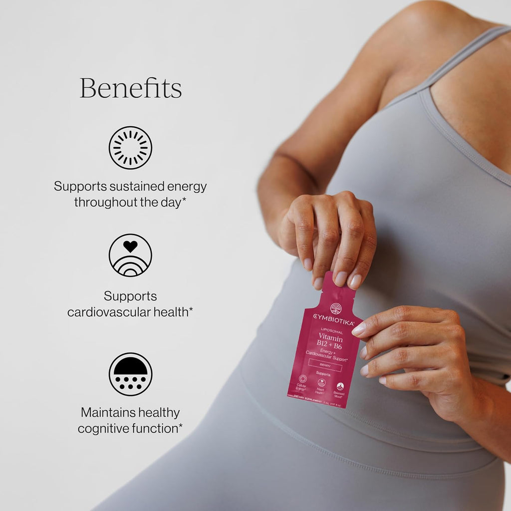 CYMBIOTIKA Liposomal B12 + B6 for Energy, Brain & Nerve Support