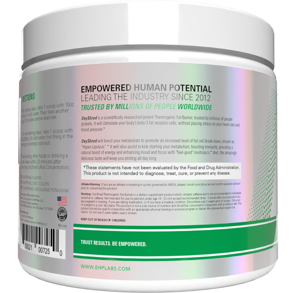 EHP Labs OxyShred Pre Workout Powder - Preworkout Powder with L Glutamine & Acetyl L Carnitine, Energy Boost Drink - Cosmic Blast, 60 Servings