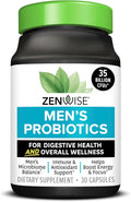 Zenwise Health Probiotics for Men - Gut and Digestive Support - 30 CT | 30 Count, 35 Billion CFU, Prebiotic, Green Tea, Meriva Curcumin, Chromium, Metabolism & Antioxidant Support, Mens Daily