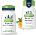 Hyperbiotics Vital Nutrients Family Probiotic Bundle – Pro-15 Prebiotics + Probiotics for Adults (60 Time Release Pearls) & Pro-Kids Chewable Probiotic Tablets (60 Count)