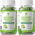 (2 Pack) Soursop Gummies - Soursop Leaves Concentrated Extract for Immune | Herbal Extracts w/Vitamin C, Zinc & Natural Food for Liver, Calming & Antioxidant, Sugar Free, Gluten Free, Vegan, 60 Gummies