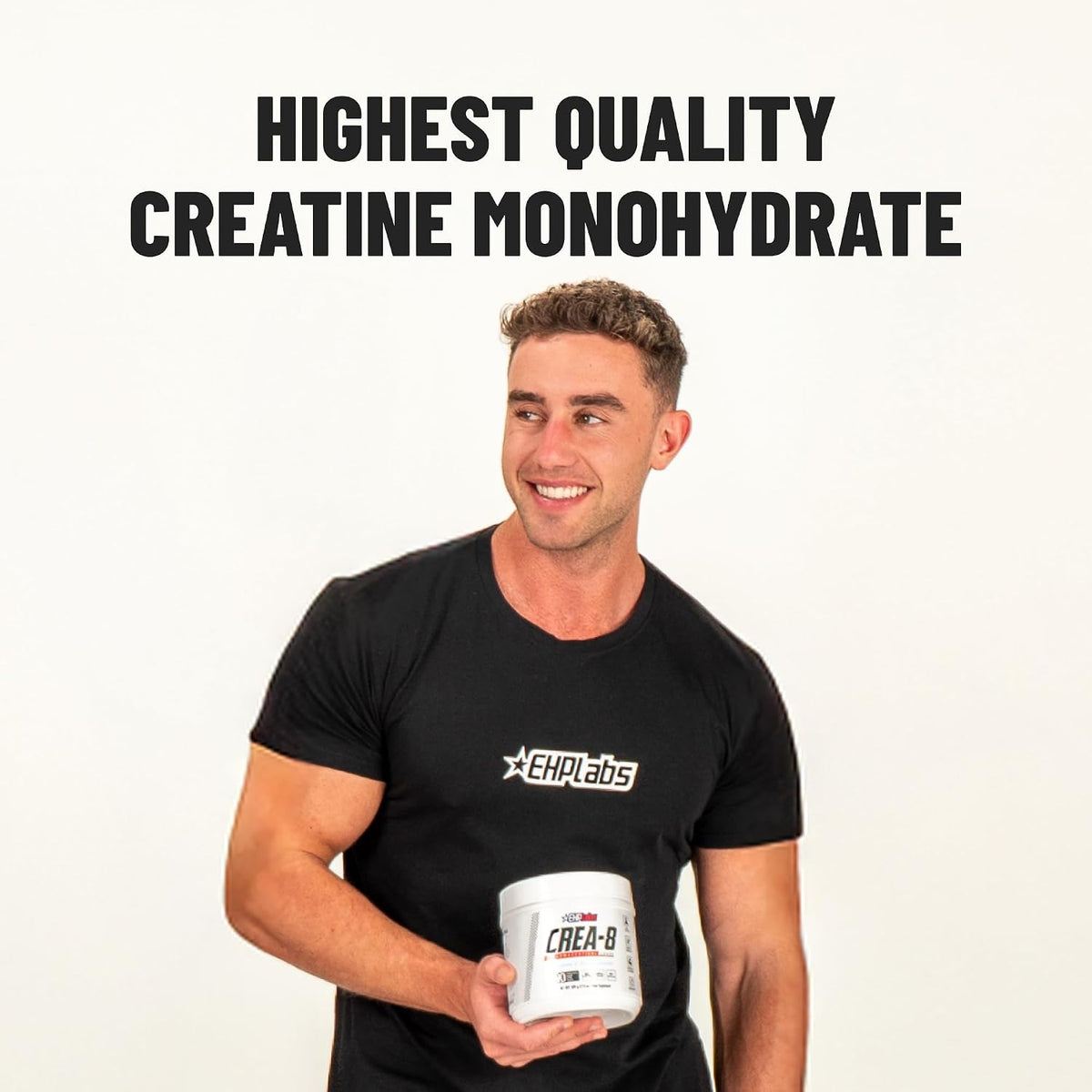 EHP Labs CREA-8 Creatine Monohydrate Powder, Unflavored, 100 Servings | Micronized Creatine For Muscle Growth, Strength & Energy. Mixes Easily, No Clumping. Pre Or Post Workout. 500g