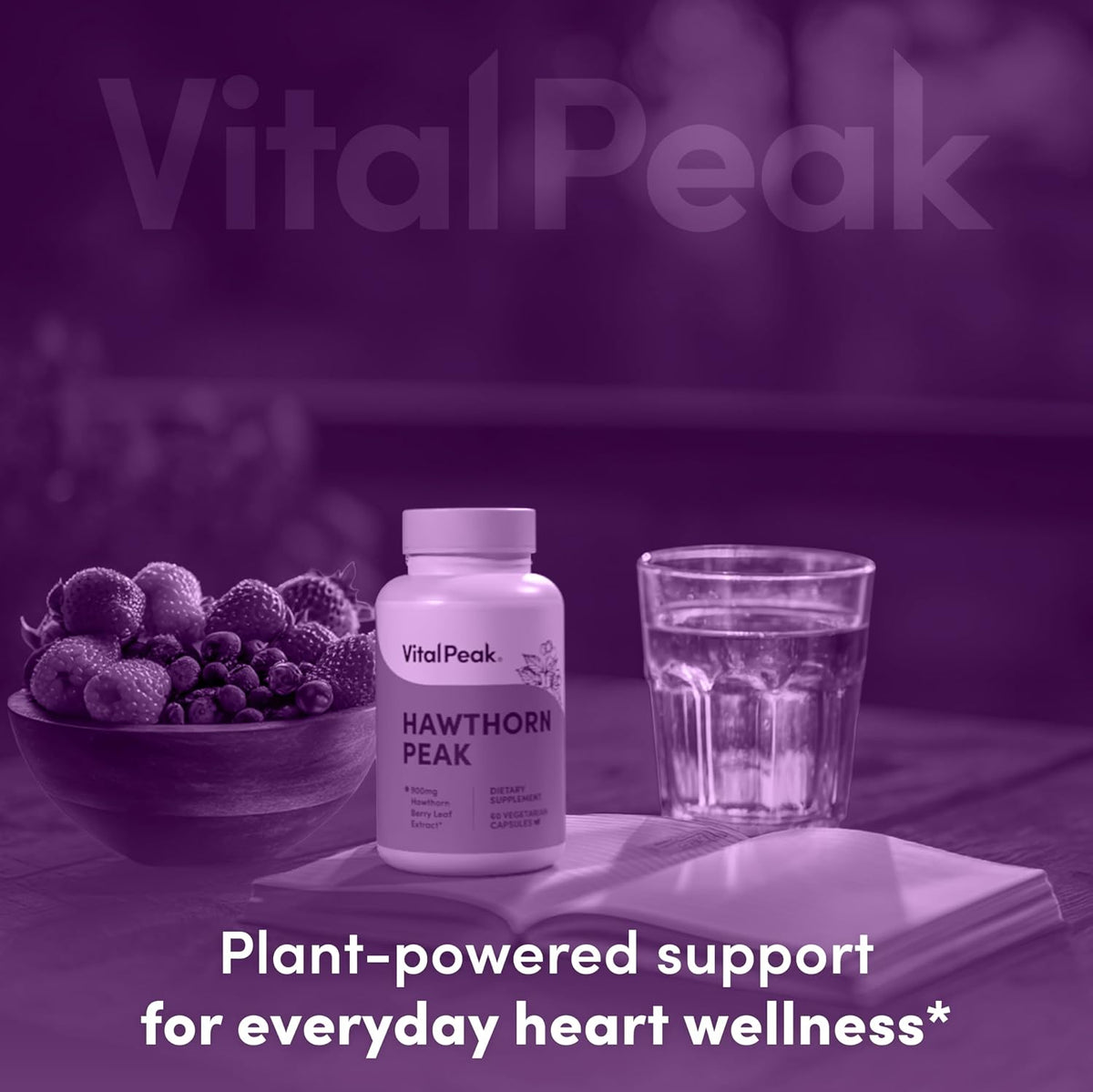 Vital Peak® Hawthorn Peak 900 mg - Supports Heart & Cardiovascular Health - Hawthorn Berry Leaf Extract Supplement - Promotes Overall Wellness - Vegan, Gluten Free, Dairy Free, Non-GMO - 60 Capsules