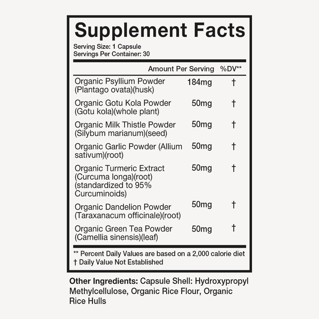 Terra Health Essentials Detox Cleanse for Women and Men - Support Gut Health, and Digestion - with Psyllium Powder and Turmeric Extract