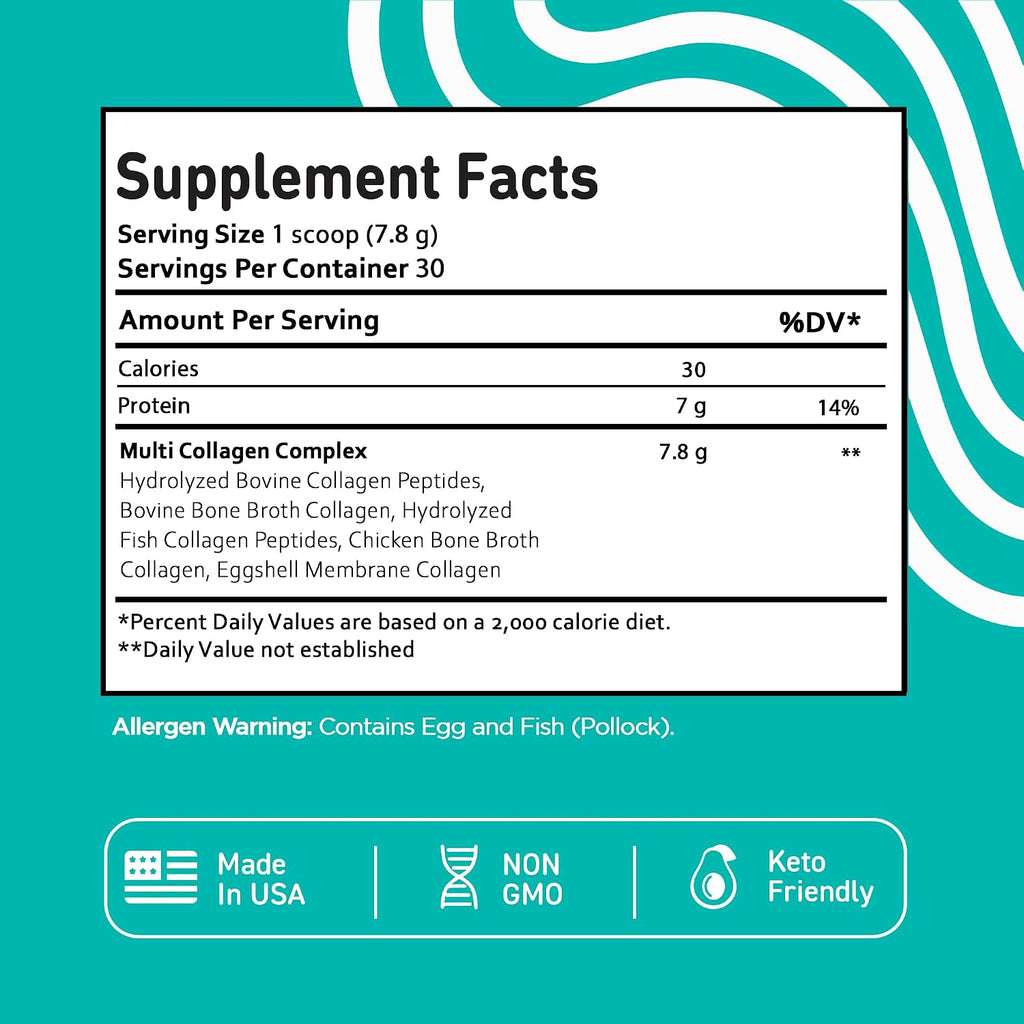 Vital Vitamins Multi Collagen Peptides Powder + Colostrum Capsules with Vitamin C, Zinc