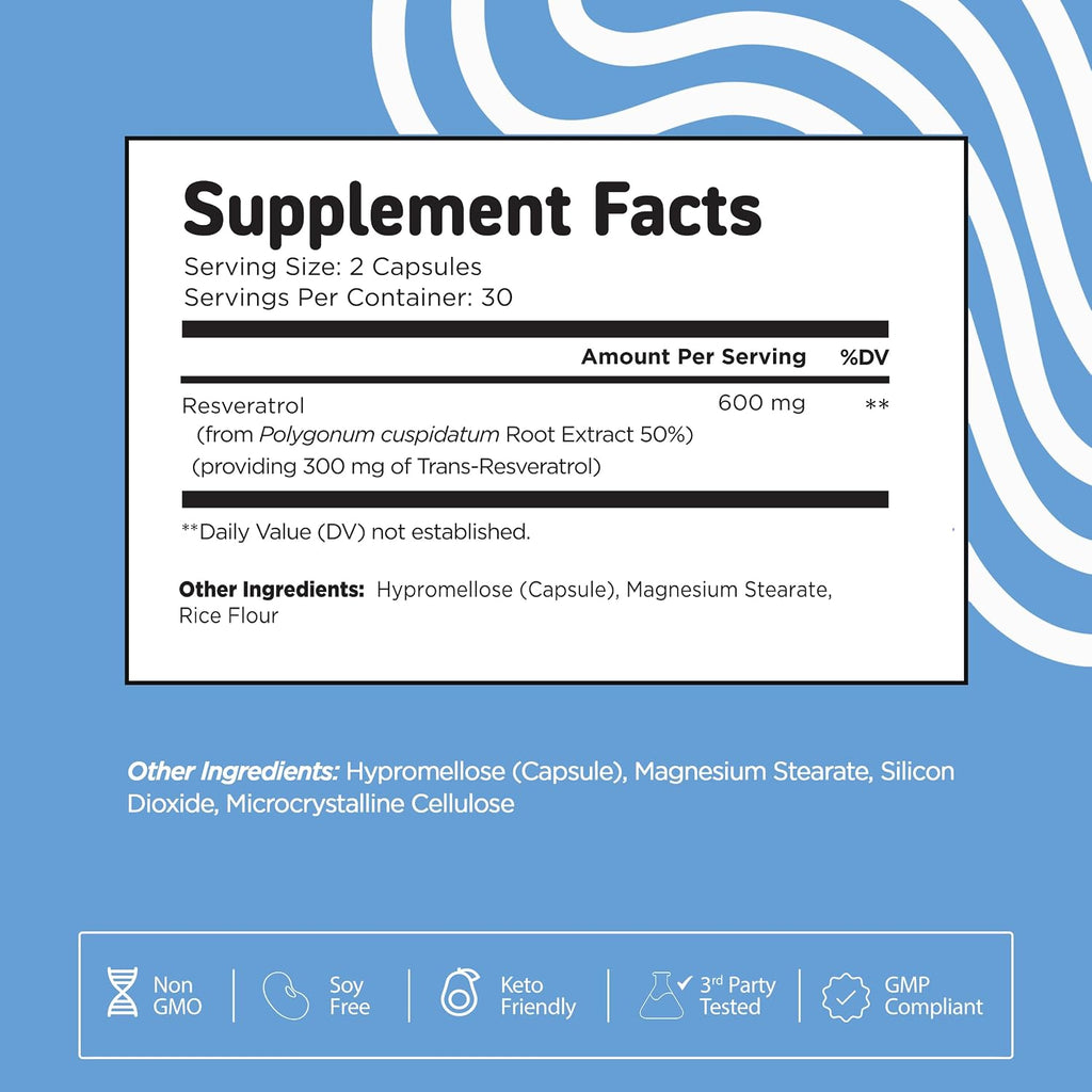 Vital Vitamins Resveratrol Capsules + NAD+ Supplement